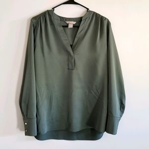 Olive green H&M work blouse